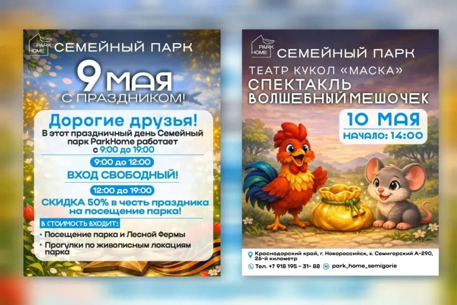 9 МАЯ в Семейном парке ParkHome — ПРАЗДНИЧНАЯ АКЦИЯ!